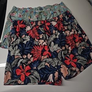3xl  Floral Print Men's Shorts Set